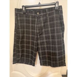 NEW Volcom Men's shorts‎ Black Plaid size 30  grunge skater pockets Corpo Class